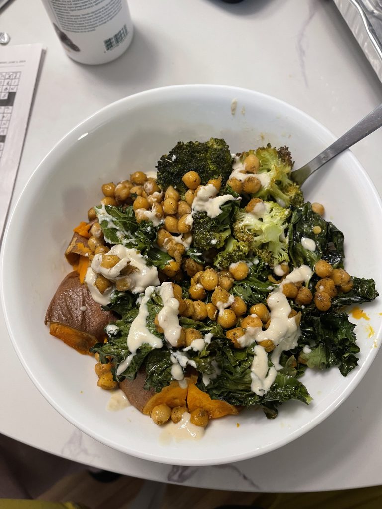Sweet potato and chickpea Buddha bowl